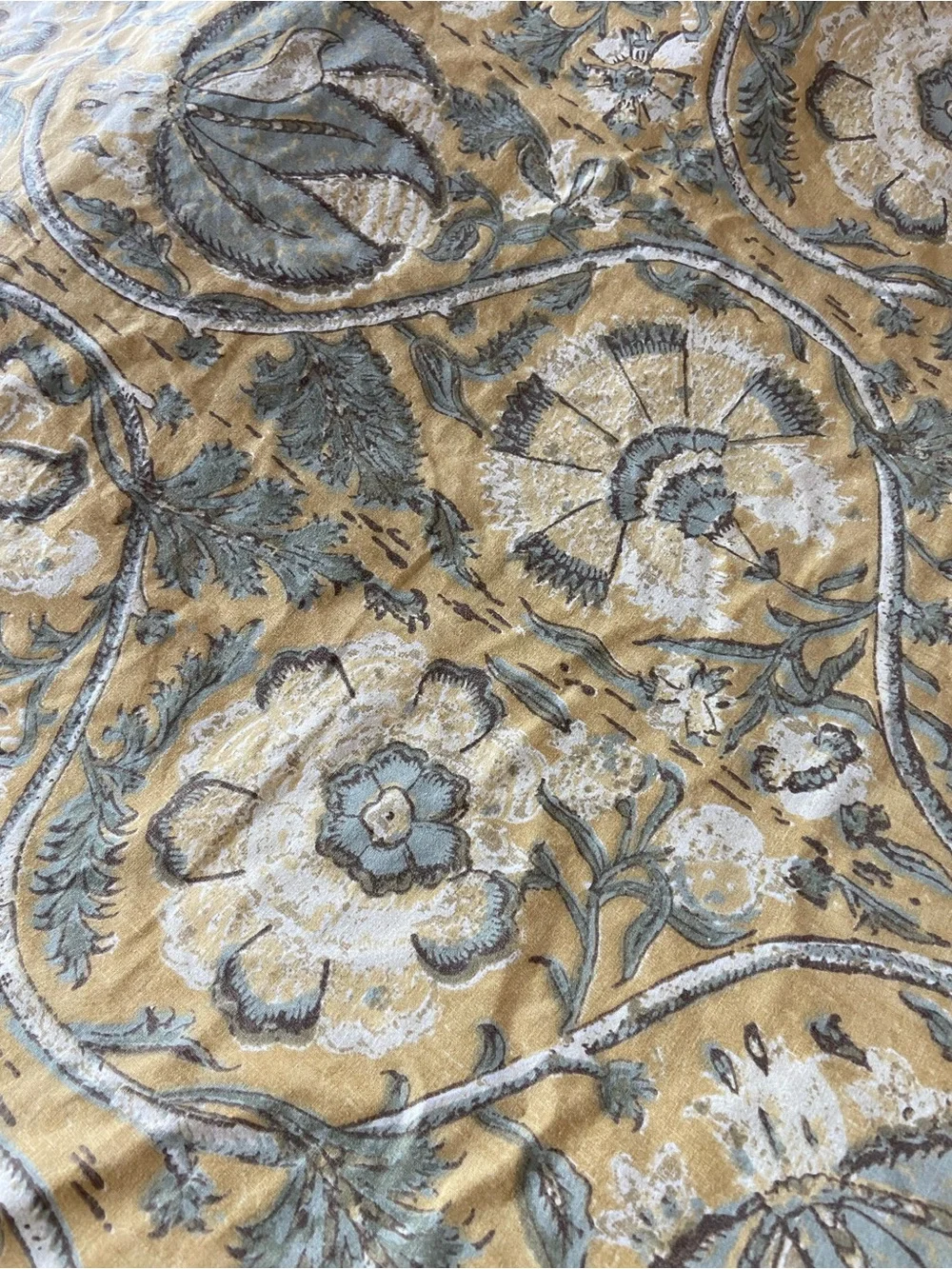 Pottery Barn Penelope Kalamkari Palampore Duvet Cover 100% cotton yellow floral